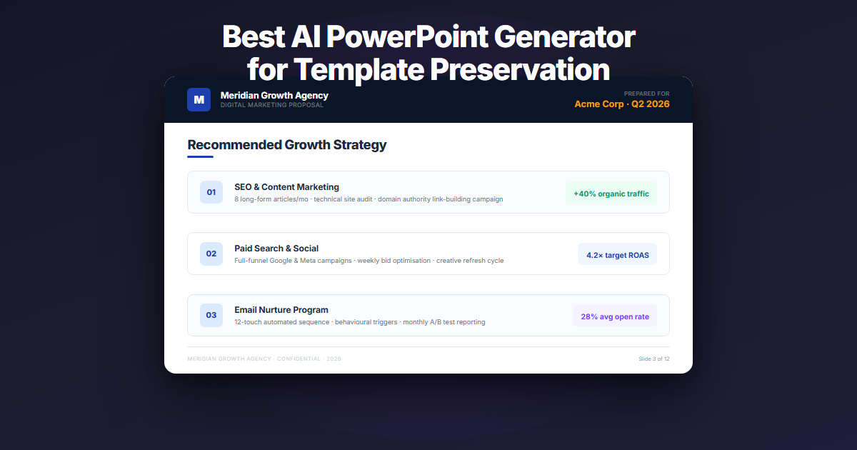 LLeMental AI PowerPoint generator preserving brand templates while automating content creation