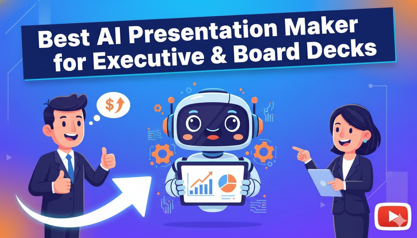 Professional using best AI presentation maker for executive board deck with preserved corporate templates