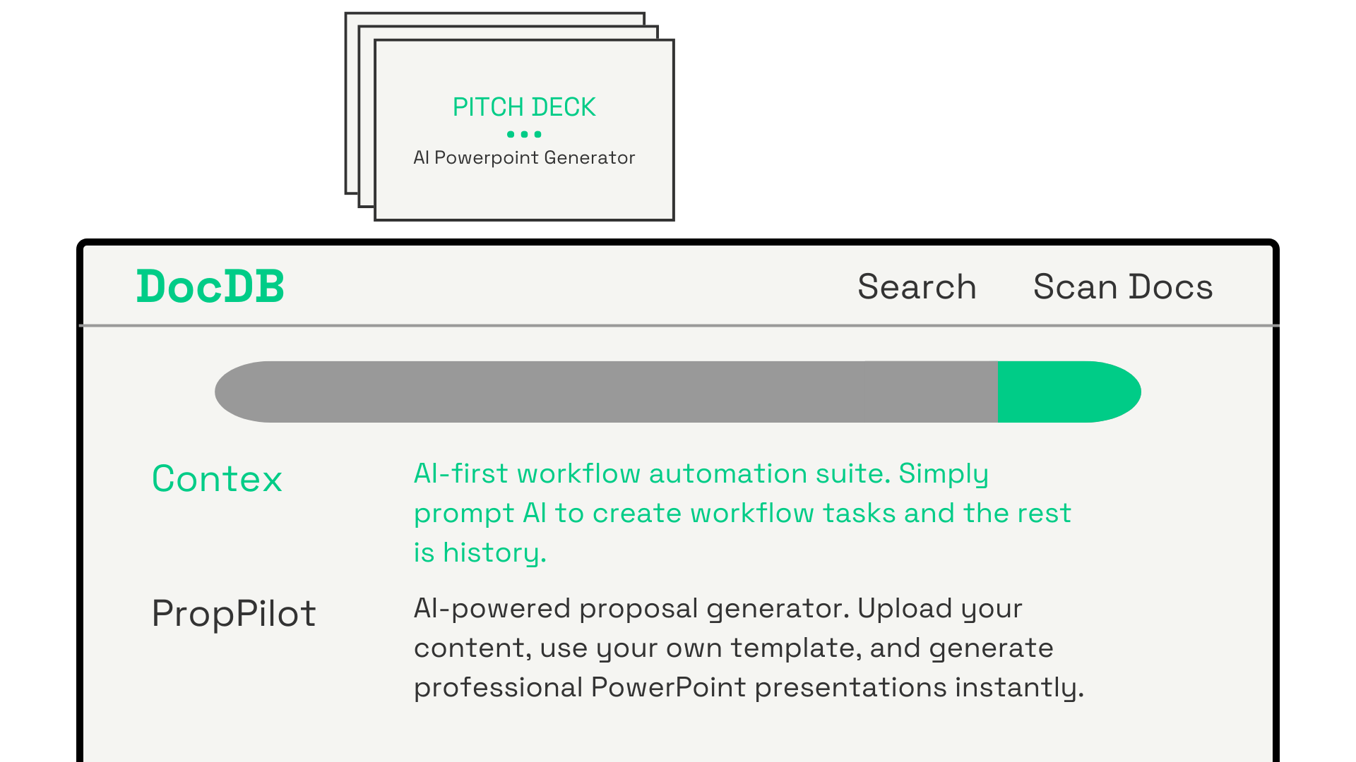 DocDB's user-friendly pitch deck management interface light