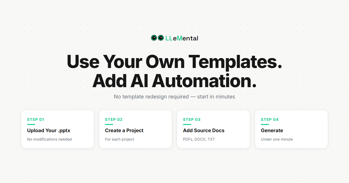 AI PowerPoint automation that preserves existing template formatting while generating content