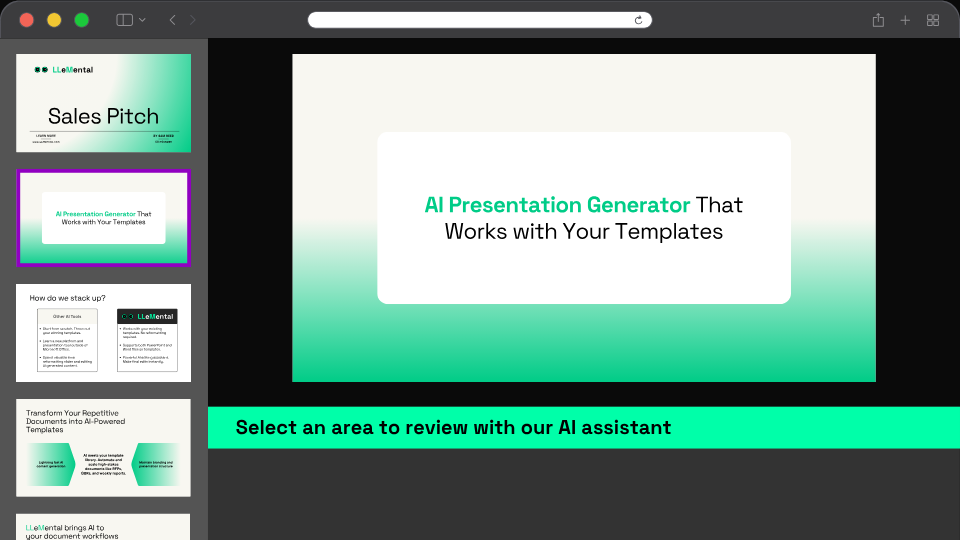 PowerPoint template variable configuration interface showing precise content structure control